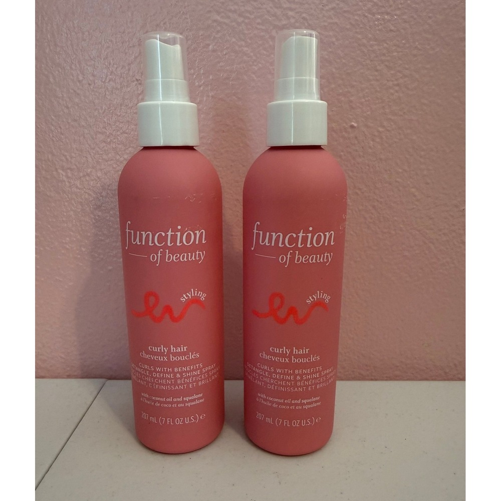 Function of Beauty Curly Hair Curls with Benefits Spray 7oz Lot of 2 Coconut Oil